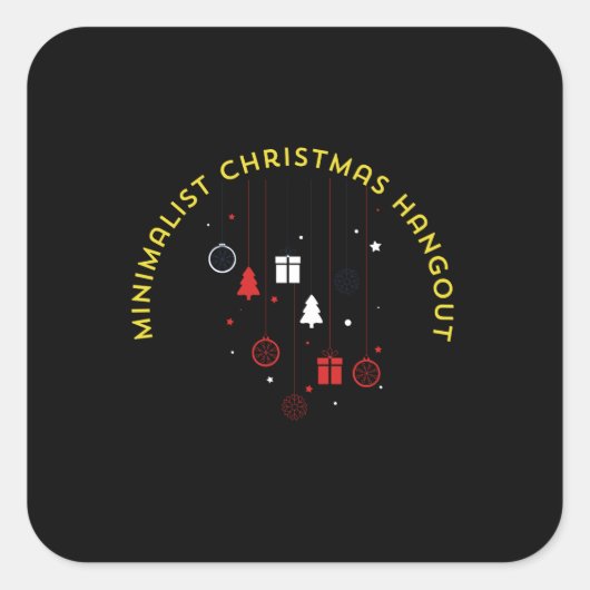 Minimalist Christmas Hangout Vierkante Sticker (Voorkant)