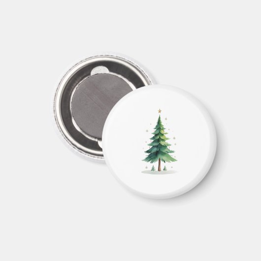 Minimalist Christmas Pine Tree Magnet – Holiday De Magneet (Voorkant / Achterkant)