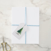 Minimalist Christmas Pine Tree Stickers – Holiday Cadeaulabel (Met Touw)