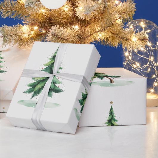 Minimalist Christmas Pine Tree Wrapping Paper – Ho Cadeaupapier (Feestdagen)