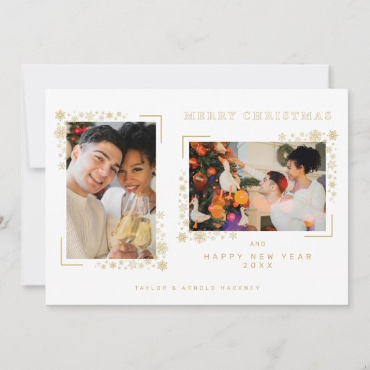 Minimalist Christmas Snowflakes 2 Photos Frame (Voorkant)