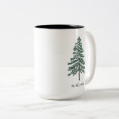 Minimalist Christmas Tree Mug – Customisable Text  (Devant droit)