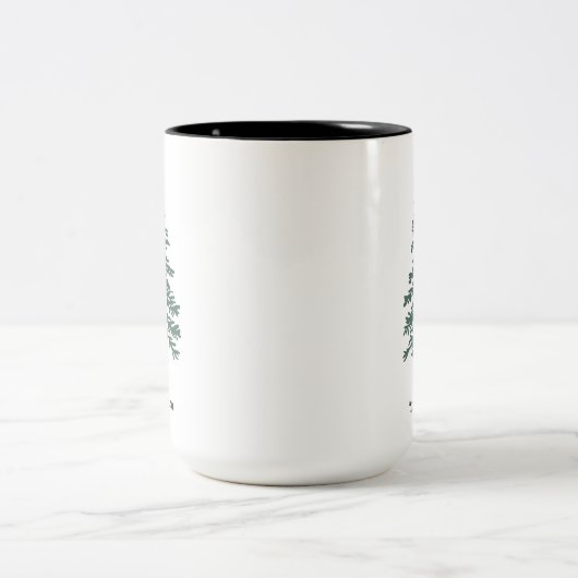 Minimalist Christmas Tree Mug – Customisable Text  (Centre)