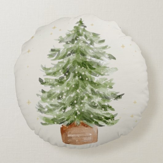 Minimalist Christmas Tree Round Throw Pillow Rond Kussen (Achterkant)