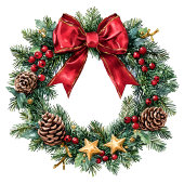 Minimalist Christmas wreath gift bag personalized Medium Cadeauzakje