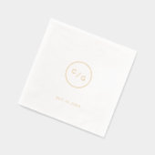  minimalist circle modern wedding monogram folie servetten (Links)