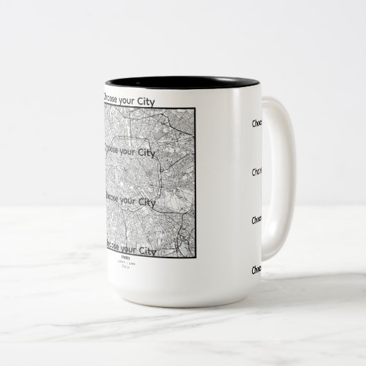 Minimalist City Map Mug (Devant droit)