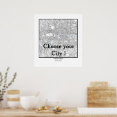 Minimalist City Maps Poster Line Art (Cuisine)