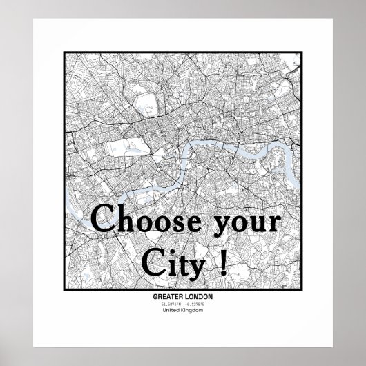 Minimalist City Maps Poster Line Art (Devant)