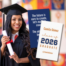 Minimalist Class of 2026 Graduate Custom Info Card