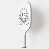 Minimalist Classic Chic White  and Black Monogram Pickleball Paddle (Links)