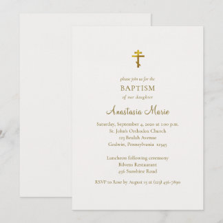 Minimalist Classic Orthodox Christian Baptism Kaart