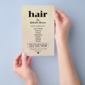 Minimalist clean boho style hair salon flyer (Hand)