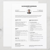 Minimalist Clean Professional Pro Resume  (Voorkant / Achterkant)