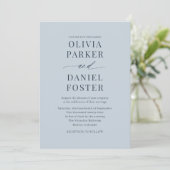 Minimalist Coastal Blue Wedding Invitation (Debout devant)