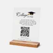 Minimalist College Fund QR Code Signe Graduation (Angle)