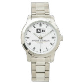 Minimalist Couples’ Personalized Names Initials Horloge (Voorkant)