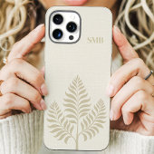 Minimalist Cream Botanical Monogram Case-Mate iPhone Case