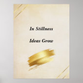 Minimalist Cream Gold Wall Art Quote Print Poster (Devant)