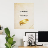 Minimalist Cream Gold Wall Art Quote Print Poster (Bureau à domicile)