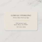 Minimalist Cream Lotus Massage Therapy Visitekaartje (Achterkant)