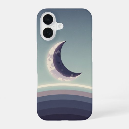 Minimalist Crescent Horizon iPhone 16 Hoesje (Achterkant)
