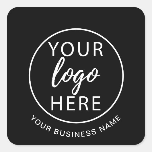 Minimalist Custom Business Logo Vierkante Sticker (Voorkant)