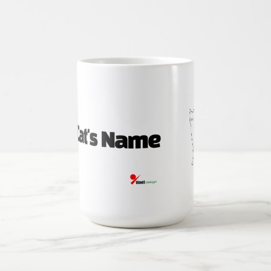 Minimalist Custom Cat Name Mug | Abstract Line Art (Centre)