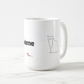 Minimalist Custom Cat Name Mug | Abstract Line Art (Devant droit)