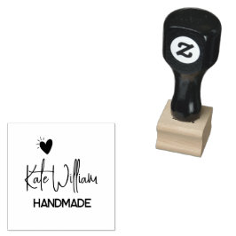 Minimalist Custom heart handmade by Rubberstempel