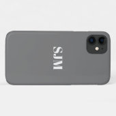 Minimalist Custom monogram naam grijs wit Case-Mate iPhone Case (Achterkant (horizontaal))