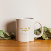 Minimalist Custom Mug M Merry & Bright Tweekleurige Koffiemok