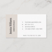 Minimalist Customizable Professional Beige Visitekaartje (Achterkant)