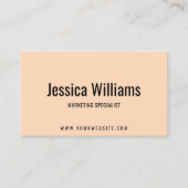 Minimalist Customizable Professional Soft Peach Visitekaartje (Voorkant)