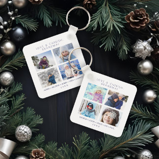 Minimalist Cute 8 Photos Collage Family Keepsake Sleutelhanger