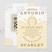 Minimalist Cute Wedding  Warm And Modern Aesthetic Kaart (Voorkant / Achterkant)