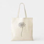 Minimalist Daisy Floral Line Art  Tote Bag (Achterkant)