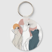 Minimalist Daisy Flowers Metal Keychain (Voorkant)