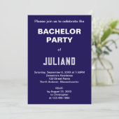Minimalist Dark Blue Bachelor Party Invitation (Debout devant)