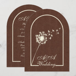 Minimalist Dark Brown and Ivory Arch Wedding  Kaart
