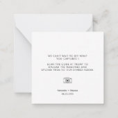 Minimalist Deel de Liefde QR Code Tafel Kaarten Notitiekaartje (Achterkant)