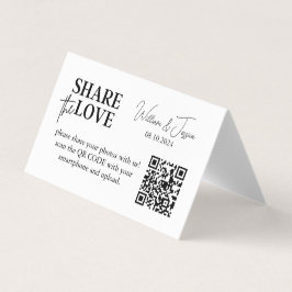 Minimalist Deel de Love QR-code | Huwelijksfoto's Visitekaartjes