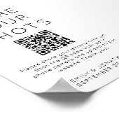 Minimalist Deel uw Shots QR-code Trouwbord Poster (Hoek)