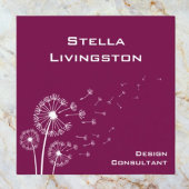 Minimalist Deep Magenta Dandelion Consultant   Vierkante Visitekaartje
