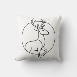 Minimalist Deer Line Art – Forest Animal Art Kussen