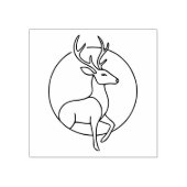 Minimalist Deer Line Art – Forest Animal Art Rubberstempel (Afrduk)