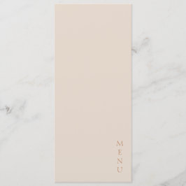 Minimalist Desert Sand Copper Script  Wedding  Menu