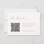 Minimalist Details & QR Code Wedding RSVP Card (Devant)