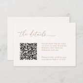 Minimalist Details & QR Code Wedding RSVP Card (Devant / Derrière)