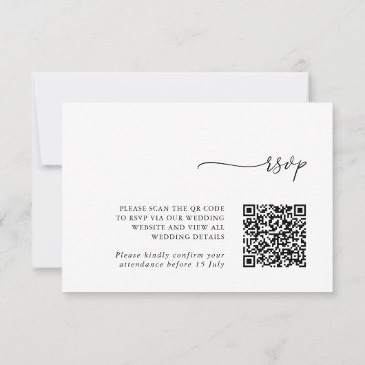 Minimalist Details & QR Code Wedding RSVP Card (Achterkant)